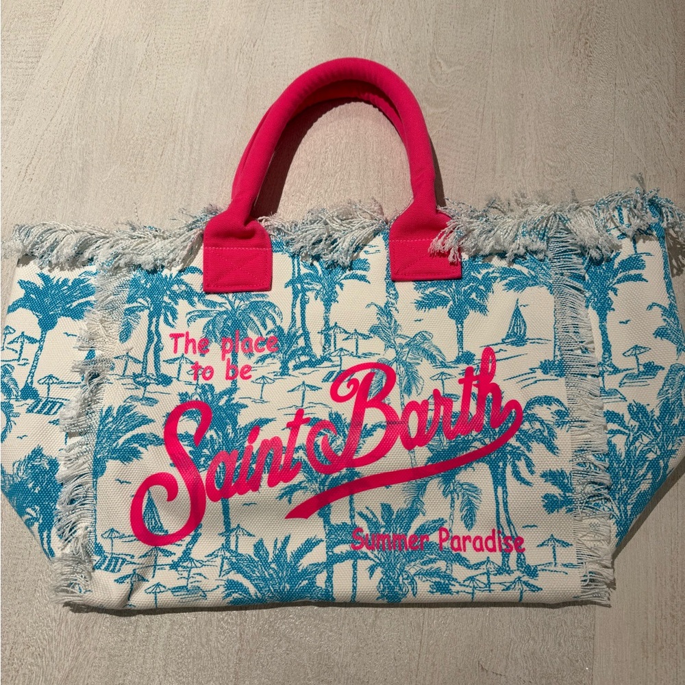New- Rare MC2 Saint Barth Colette Palm Tree-print Beach bag